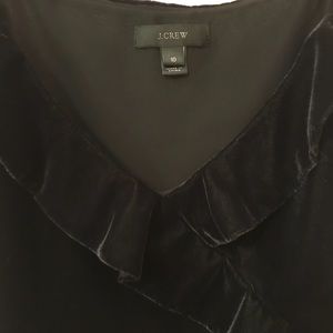 Black velvet ruffle cami